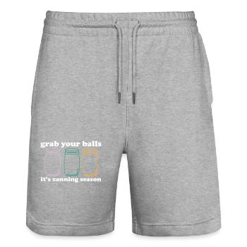 Grab Your Balls It's Canning Season Preserver - Stanley/Stella Trainer Unisex Organic Jogging Shorts - heather grey - Front - Nik (191cm) & Marisol (170cm)