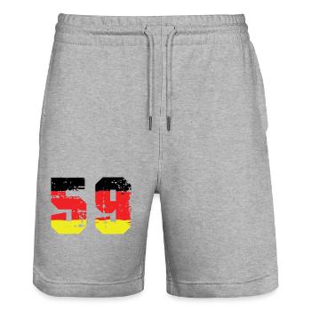 59 Numéro Allemagne Jersey - Short de jogging bio TRAINER Stanley/Stella unisexe - gris chiné - Devant - Nik (191cm) & Marisol (170cm)