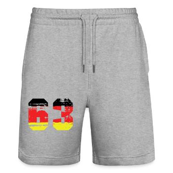 63 Numéro Allemagne Jersey - Short de jogging bio TRAINER Stanley/Stella unisexe - gris chiné - Devant - Nik (191cm) & Marisol (170cm)