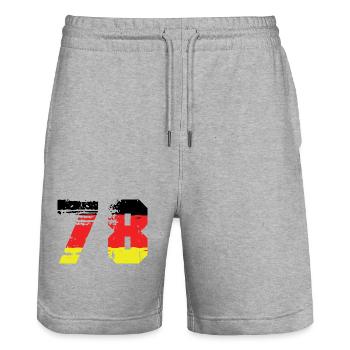 78 Number Germany Jersey - Stanley/Stella Trainer Unisex Organic Jogging Shorts - heather grey - Front - Nik (191cm) & Marisol (170cm)