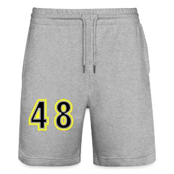 48 Zahl College - Stanley/Stella Unisex Bio Joggingshorts Trainer  - Grau meliert - Vorne - Nik (191cm) & Marisol (170cm)