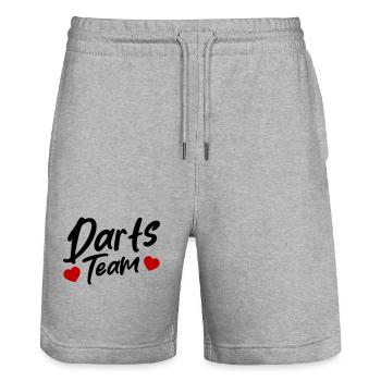 Darts Team - Stanley/Stella Unisex Bio Joggingshorts Trainer  - Grau meliert - Vorne - Nik (191cm) & Marisol (170cm)