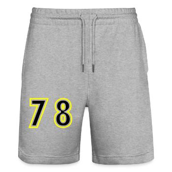 78 Zahl College - Stanley/Stella Unisex Bio Joggingshorts Trainer  - Grau meliert - Vorne - Nik (191cm) & Marisol (170cm)