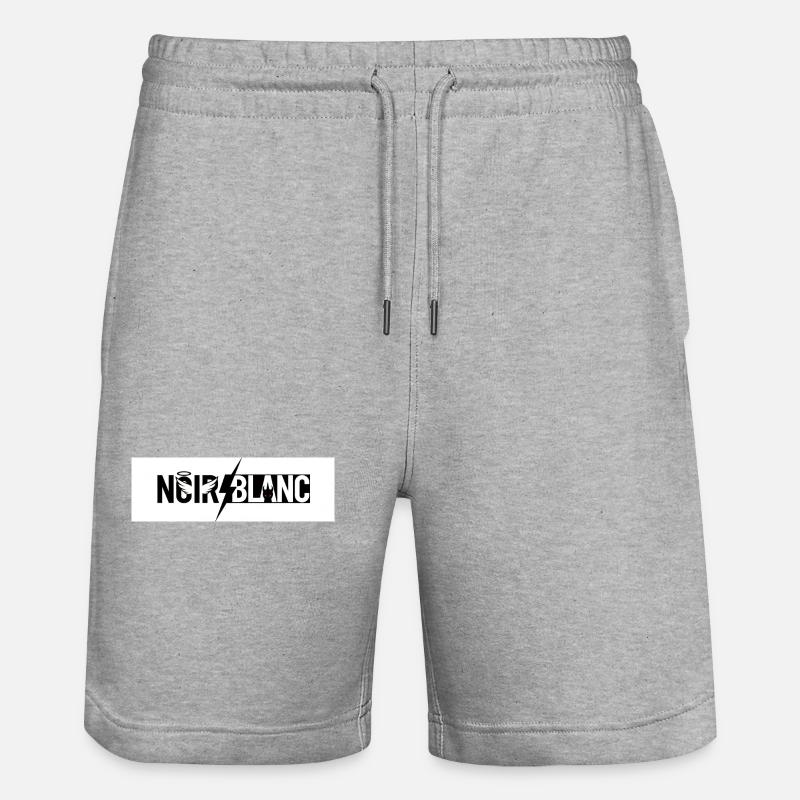 BlackFlash White Graphic – Contrast Logo - Stanley/Stella Trainer Unisex Organic Jogging Shorts - heather grey