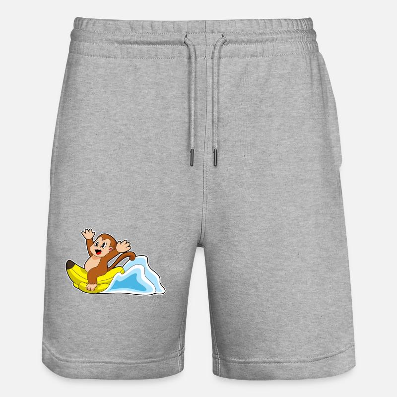 Monkey Banana Boat - Stanley/Stella Trainer Unisex Organic Jogging Shorts - heather grey