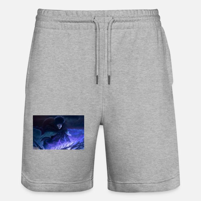 Guerrier féroce dans le noir - Short de jogging bio TRAINER Stanley/Stella unisexe - gris chiné