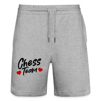 Chess Team - Stanley/Stella Unisex Bio Joggingshorts Trainer  - Grau meliert - Vorne - Nik (191cm) & Marisol (170cm)