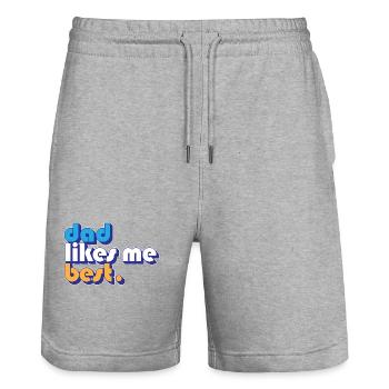 Dad Likes Me Best Daddy's Favorite Child Funny - Stanley/Stella Trainer Unisex Organic Jogging Shorts - heather grey - Front - Nik (191cm) & Marisol (170cm)
