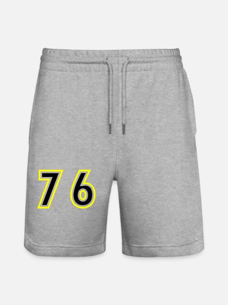 76 Number College - Stanley/Stella Trainer Unisex Organic Jogging Shorts - heather grey