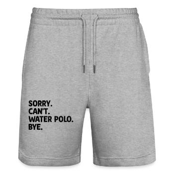 Sorry Can't Water Polo Bye Aquatic Polo Spieler - Stanley/Stella Unisex Bio Joggingshorts Trainer  - Grau meliert - Vorne - Nik (191cm) & Marisol (170cm)