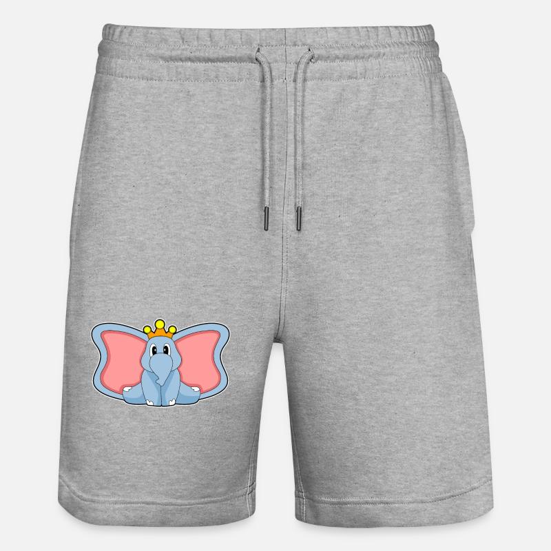 Couronne du roi éléphant - Short de jogging bio TRAINER Stanley/Stella unisexe - gris chiné