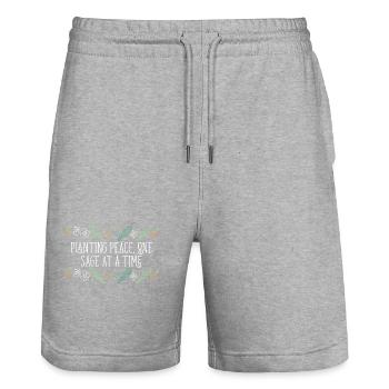 Planting Peace One Sage At A Time Smudge Sticks - Stanley/Stella Trainer Unisex Organic Jogging Shorts - heather grey - Front - Nik (191cm) & Marisol (170cm)