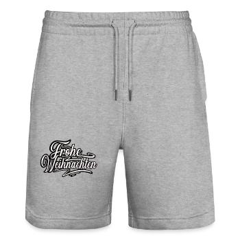 Frohe Weihnachten - Stanley/Stella Unisex Bio Joggingshorts Trainer  - Grau meliert - Vorne - Nik (191cm) & Marisol (170cm)