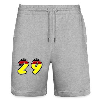 29 Zahl symbol Germany - Stanley/Stella Unisex Bio Joggingshorts Trainer  - Grau meliert - Vorne - Nik (191cm) & Marisol (170cm)