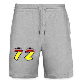 72 Zahl Symbol Germany - Stanley/Stella Unisex Bio Joggingshorts Trainer  - Grau meliert - Vorne - Nik (191cm) & Marisol (170cm)