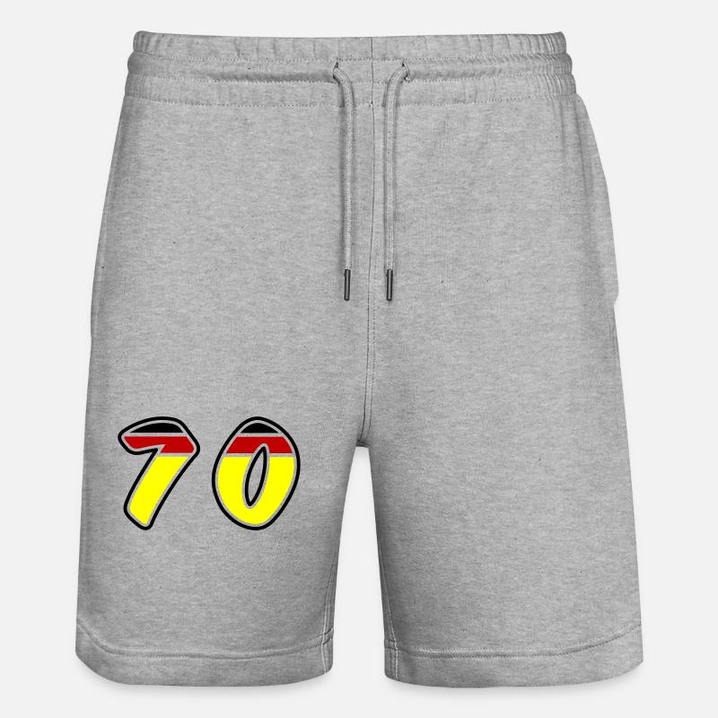 70 Symbole numérique Allemagne - Short de jogging bio TRAINER Stanley/Stella unisexe - gris chiné