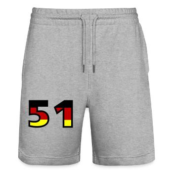 51 Zahl Deutschland Trikot - Stanley/Stella Unisex Bio Joggingshorts Trainer  - Grau meliert - Vorne - Nik (191cm) & Marisol (170cm)