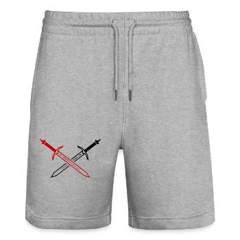 Schwert Icon - Stanley/Stella Unisex Bio Joggingshorts Trainer  - Grau meliert - Vorne - Nik (191cm) & Marisol (170cm)