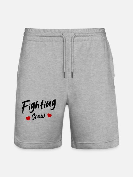 Fighting Crew Herz - Stanley/Stella Unisex Bio Joggingshorts Trainer - Grau meliert
