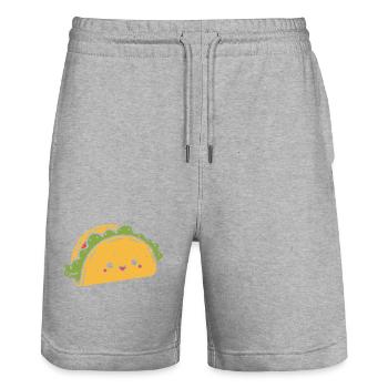 Tacos - Stanley/Stella Unisex Bio Joggingshorts Trainer  - Grau meliert - Vorne - Nik (191cm) & Marisol (170cm)