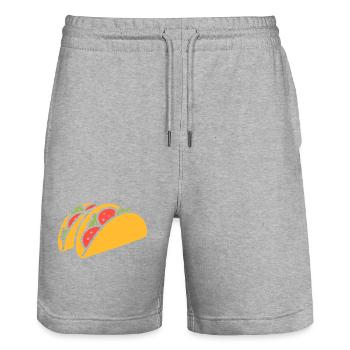 Tacos - Stanley/Stella Unisex Bio Joggingshorts Trainer  - Grau meliert - Vorne - Nik (191cm) & Marisol (170cm)