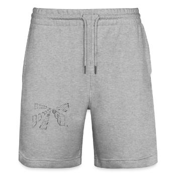 Maître de la perspective pour lumineux - Short de jogging bio TRAINER Stanley/Stella unisexe - gris chiné - Devant - Nik (191cm) & Marisol (170cm)