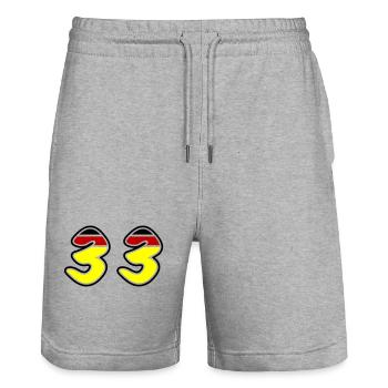 33 Zahl symbol Germany - Stanley/Stella Unisex Bio Joggingshorts Trainer  - Grau meliert - Vorne - Nik (191cm) & Marisol (170cm)