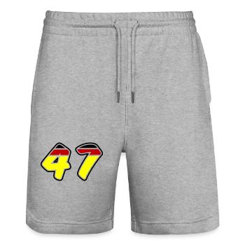 47 Symbole numérique Allemagne - Short de jogging bio TRAINER Stanley/Stella unisexe - gris chiné - Devant - Nik (191cm) & Marisol (170cm)