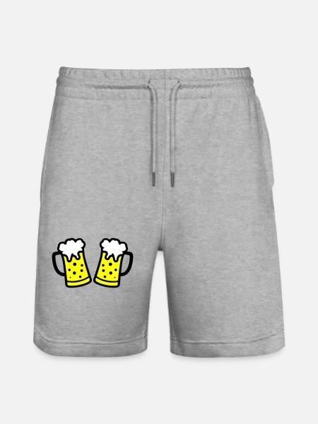 Beer Mug Beer Symbol - Stanley/Stella Trainer Unisex Organic Jogging Shorts - heather grey