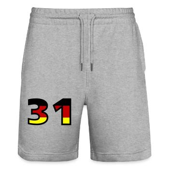 31 Numéro Allemagne Jersey - Short de jogging bio TRAINER Stanley/Stella unisexe - gris chiné - Devant - Nik (191cm) & Marisol (170cm)