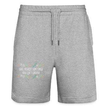 Sage Because Sometimes Yoga Isn't Enough Smudge - Stanley/Stella Trainer Unisex Organic Jogging Shorts - heather grey - Front - Nik (191cm) & Marisol (170cm)