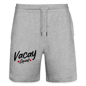 Vacay Squad Heart - Stanley/Stella Trainer Unisex Organic Jogging Shorts - heather grey - Front - Nik (191cm) & Marisol (170cm)
