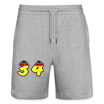 34 Zahl symbol Germany - Stanley/Stella Unisex Bio Joggingshorts Trainer  - Grau meliert - Vorne - Nik (191cm) & Marisol (170cm)