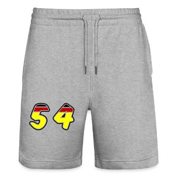 54 Symbole numérique Allemagne - Short de jogging bio TRAINER Stanley/Stella unisexe - gris chiné - Devant - Nik (191cm) & Marisol (170cm)