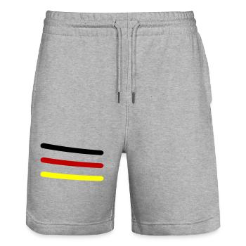 Deutschland Linie - Stanley/Stella Unisex Bio Joggingshorts Trainer  - Grau meliert - Vorne - Nik (191cm) & Marisol (170cm)
