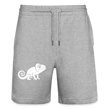 chameleon - Stanley/Stella Trainer Unisex Organic Jogging Shorts - heather grey - Front - Nik (191cm) & Marisol (170cm)