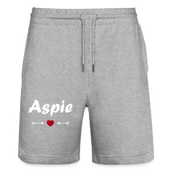 Aspie - Short de jogging bio TRAINER Stanley/Stella unisexe - gris chiné - Devant - Nik (191cm) & Marisol (170cm)