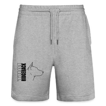 Thai Ridgeback Profil Hunde Hund Wilsigns - Stanley/Stella Unisex Bio Joggingshorts Trainer  - Grau meliert - Vorne - Nik (191cm) & Marisol (170cm)