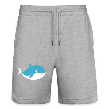 Wal - Stanley/Stella Unisex Bio Joggingshorts Trainer  - Grau meliert - Vorne - Nik (191cm) & Marisol (170cm)