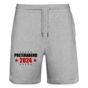 Polterabend 2024 - Stanley/Stella Unisex Bio Joggingshorts Trainer  - Grau meliert - Vorne - Nik (191cm) & Marisol (170cm)