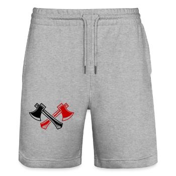 Axt Icon - Stanley/Stella Unisex Bio Joggingshorts Trainer  - Grau meliert - Vorne - Nik (191cm) & Marisol (170cm)