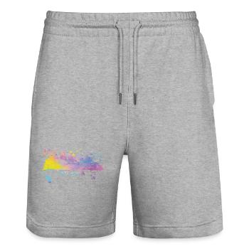Atlantans Skyline Atlanta - Stanley/Stella Unisex Bio Joggingshorts Trainer  - Grau meliert - Vorne - Nik (191cm) & Marisol (170cm)