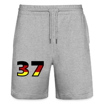 37 Numéro Allemagne Jersey - Short de jogging bio TRAINER Stanley/Stella unisexe - gris chiné - Devant - Nik (191cm) & Marisol (170cm)