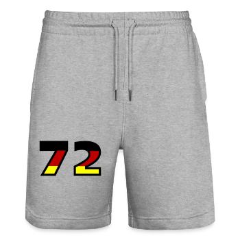 72 Zahl Deutschland Trikot - Stanley/Stella Unisex Bio Joggingshorts Trainer  - Grau meliert - Vorne - Nik (191cm) & Marisol (170cm)