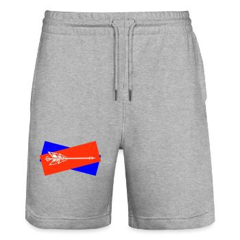 Dartpfeile Symbol Darts Team - Stanley/Stella Unisex Bio Joggingshorts Trainer  - Grau meliert - Vorne - Nik (191cm) & Marisol (170cm)