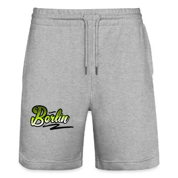 Berlin - Short de jogging bio TRAINER Stanley/Stella unisexe - gris chiné - Devant - Nik (191cm) & Marisol (170cm)