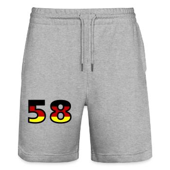 58 Numéro Allemagne Jersey - Short de jogging bio TRAINER Stanley/Stella unisexe - gris chiné - Devant - Nik (191cm) & Marisol (170cm)