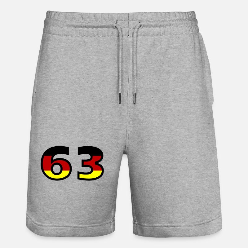63 Numéro Allemagne Jersey - Short de jogging bio TRAINER Stanley/Stella unisexe - gris chiné
