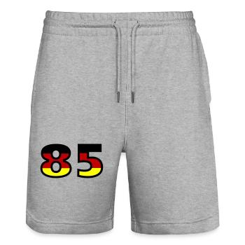 85 Number Germany Jersey - Stanley/Stella Trainer Unisex Organic Jogging Shorts - heather grey - Front - Nik (191cm) & Marisol (170cm)