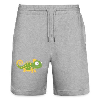 caméléon - Short de jogging bio TRAINER Stanley/Stella unisexe - gris chiné - Devant - Nik (191cm) & Marisol (170cm)